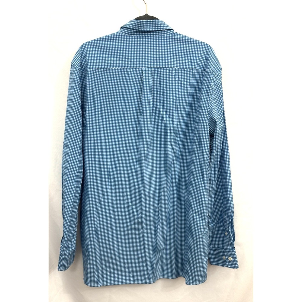Johnnie O Prep-Formance Men's XL Long Sleeve Button Down Shirt Blue Gingham - Picture 2 of 9